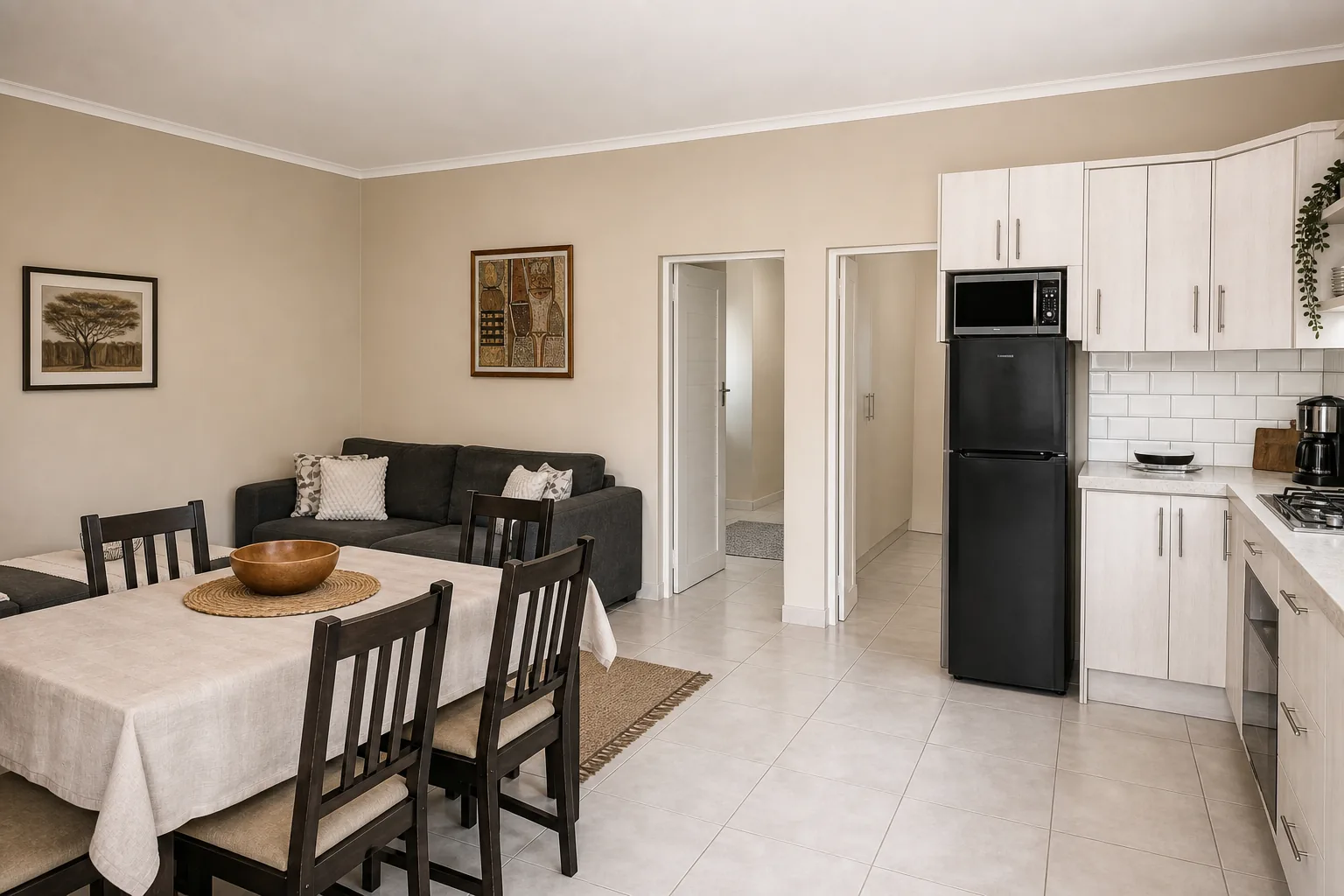 Moringa apartment dining area and interior layout